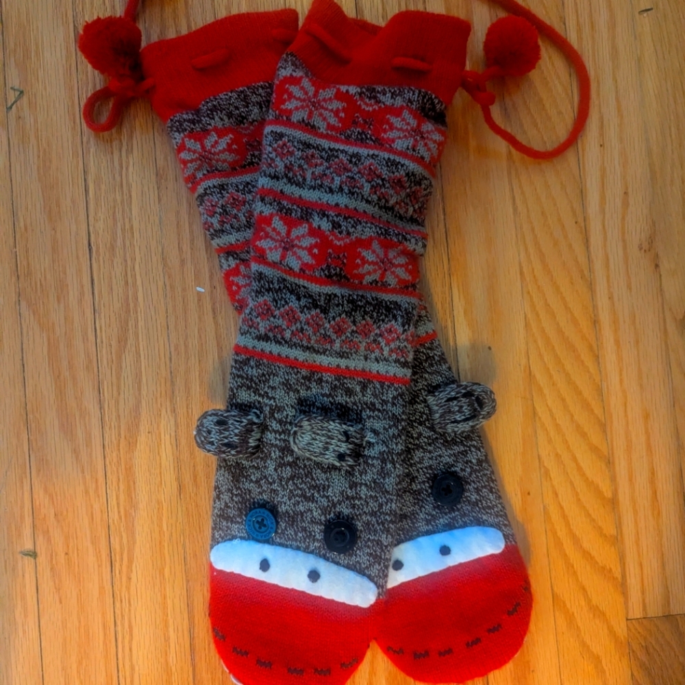 Nick and Nora Sock Monkey Slipper Socks